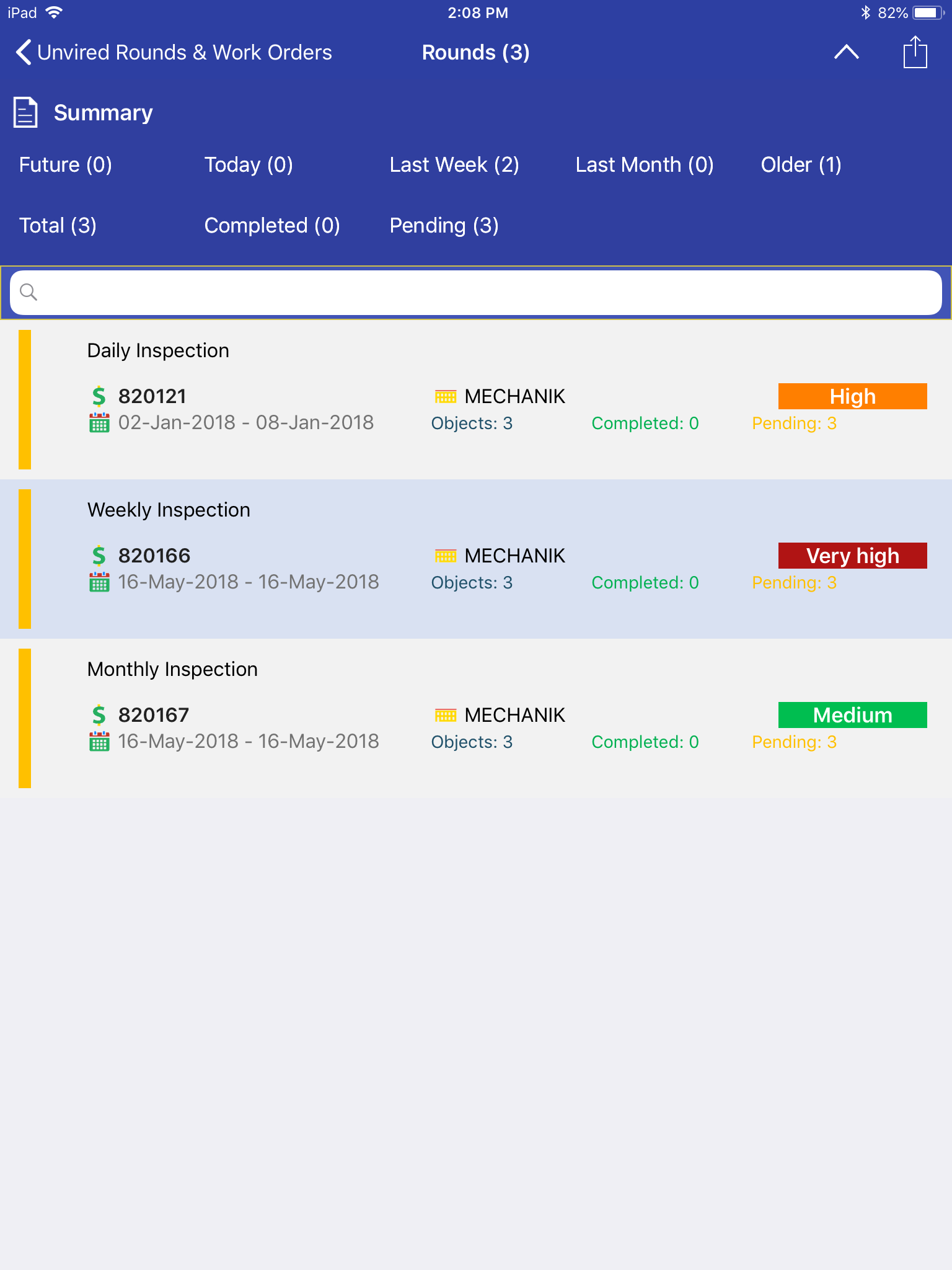 Rounds Manager Screen 2