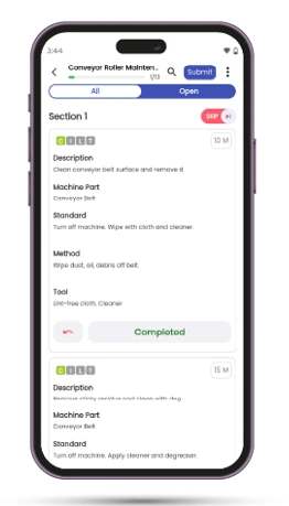 CILT task checklist on a mobile device